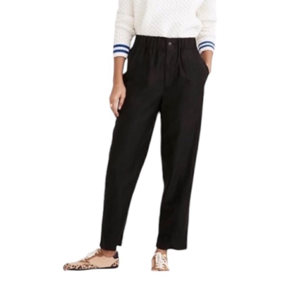 Madewell Tapered Huston Pull-On Crop Pants Black XS